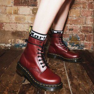 Newton Cherry Red 8eye Combat Boots 